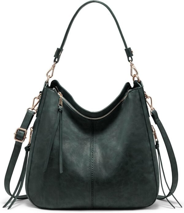 Hobo Crossbody Bags for Women Designer Faux Leather Hobo Handbags Retro Large Size Shoulder Bag Bucket Purse