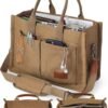 Canvas Tote Bag for Women with Zipper Closure & Individual Compartments for Work College for Teacher & Nurse