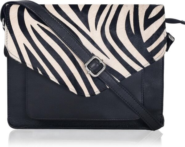 Leather Flapover Crossbody Handbag Purse for Women with Adjustable Strap & Overflap Snap Closure Tote/Bag