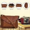 Leather Flapover Crossbody Handbag Purse for Women with Adjustable Strap & Overflap Snap Closure Tote/Bag